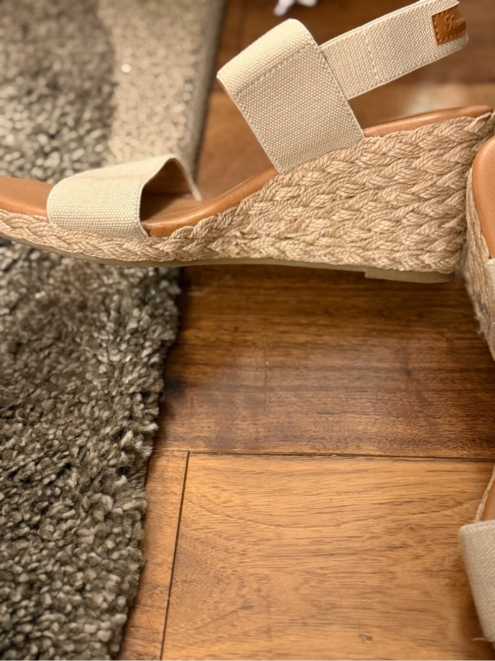 Tommy Bahama Cream Espadrille Wedge Sandals